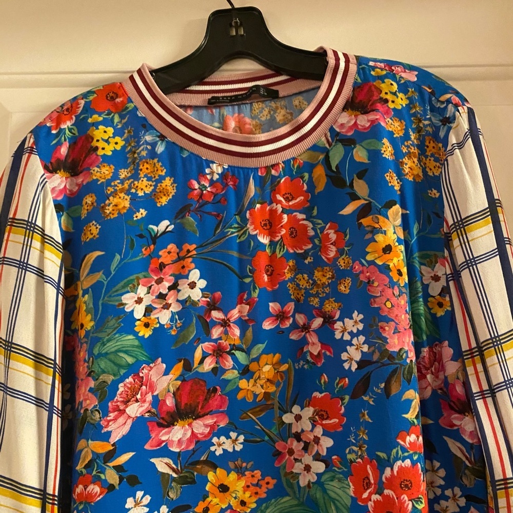 Zara Long Sleeve Printed Top - Picture 3 of 3